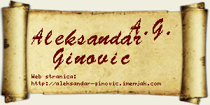 Aleksandar Ginović vizit kartica